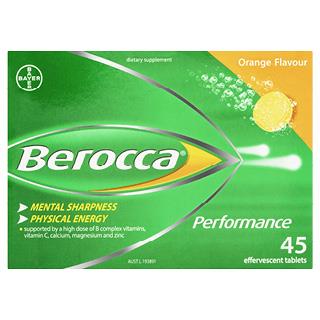 Berocca 拜耳 复合维生素泡腾片橙味 45粒 Berocca performance